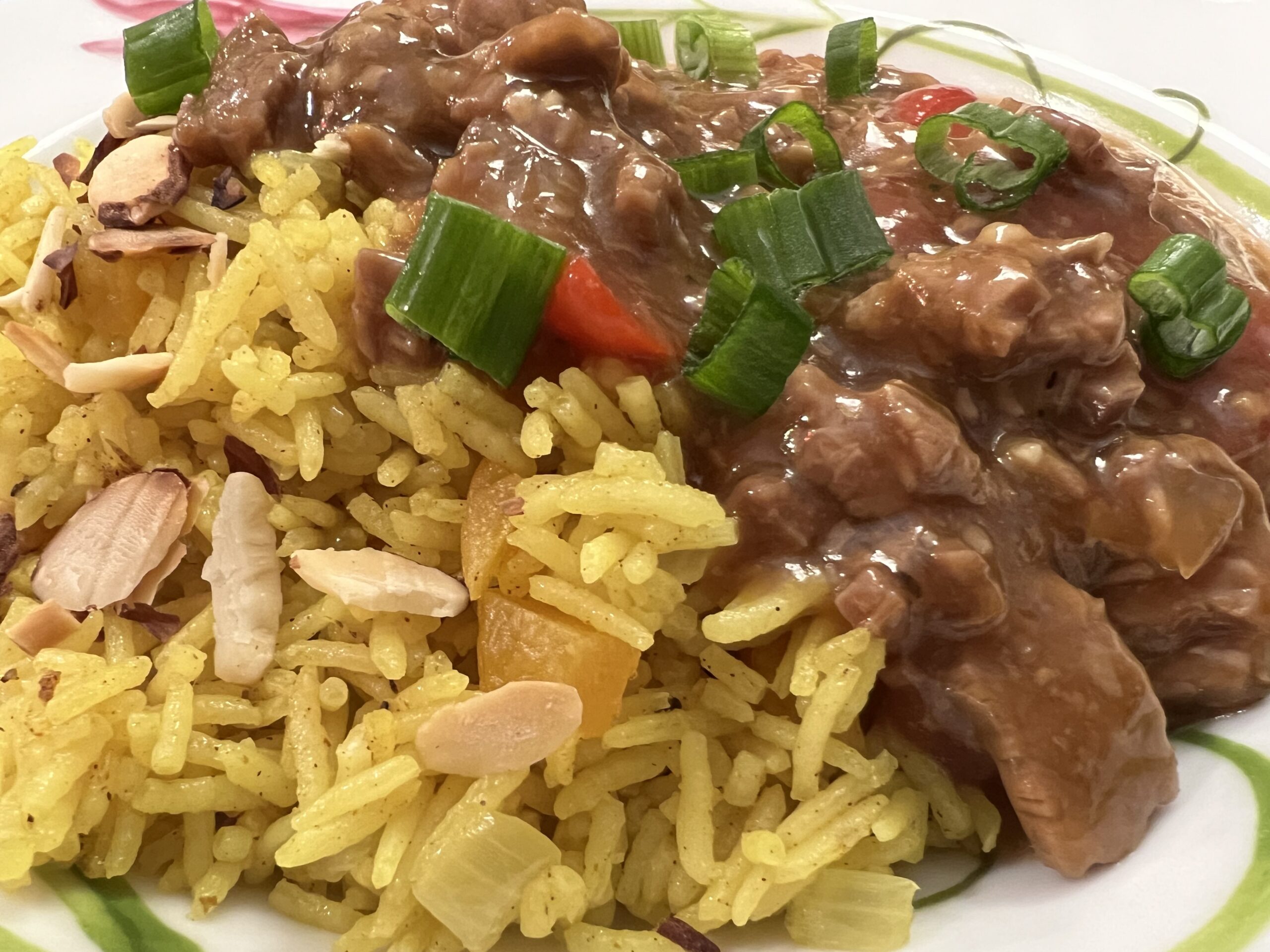 Afro Gill Crockpot Pepper Steak with Basmati Rice Pilaf