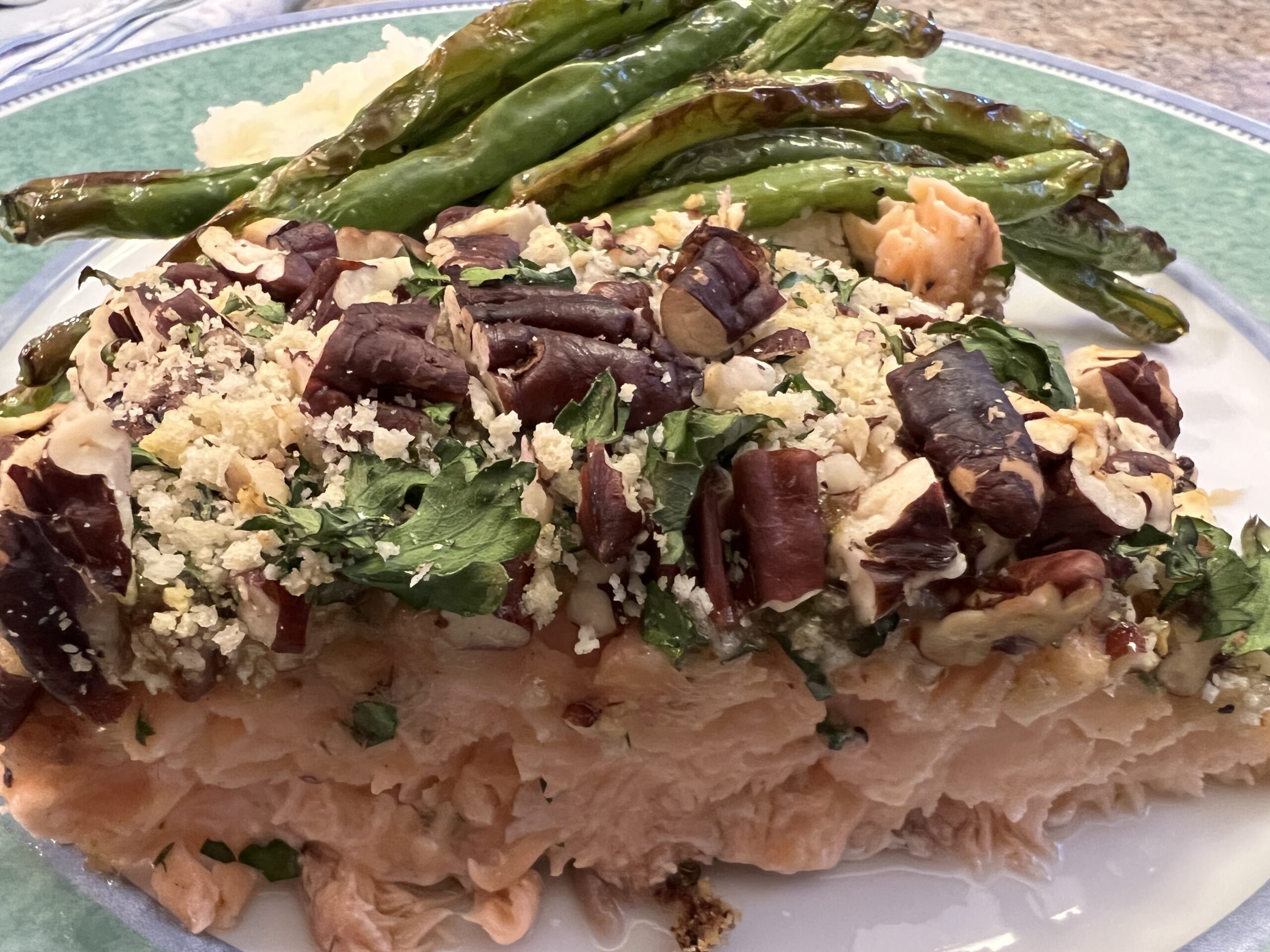 Honey Mustard Pecan Crusted Salmon