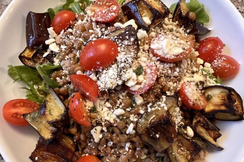 Roasted Eggplant and Lentil Salad