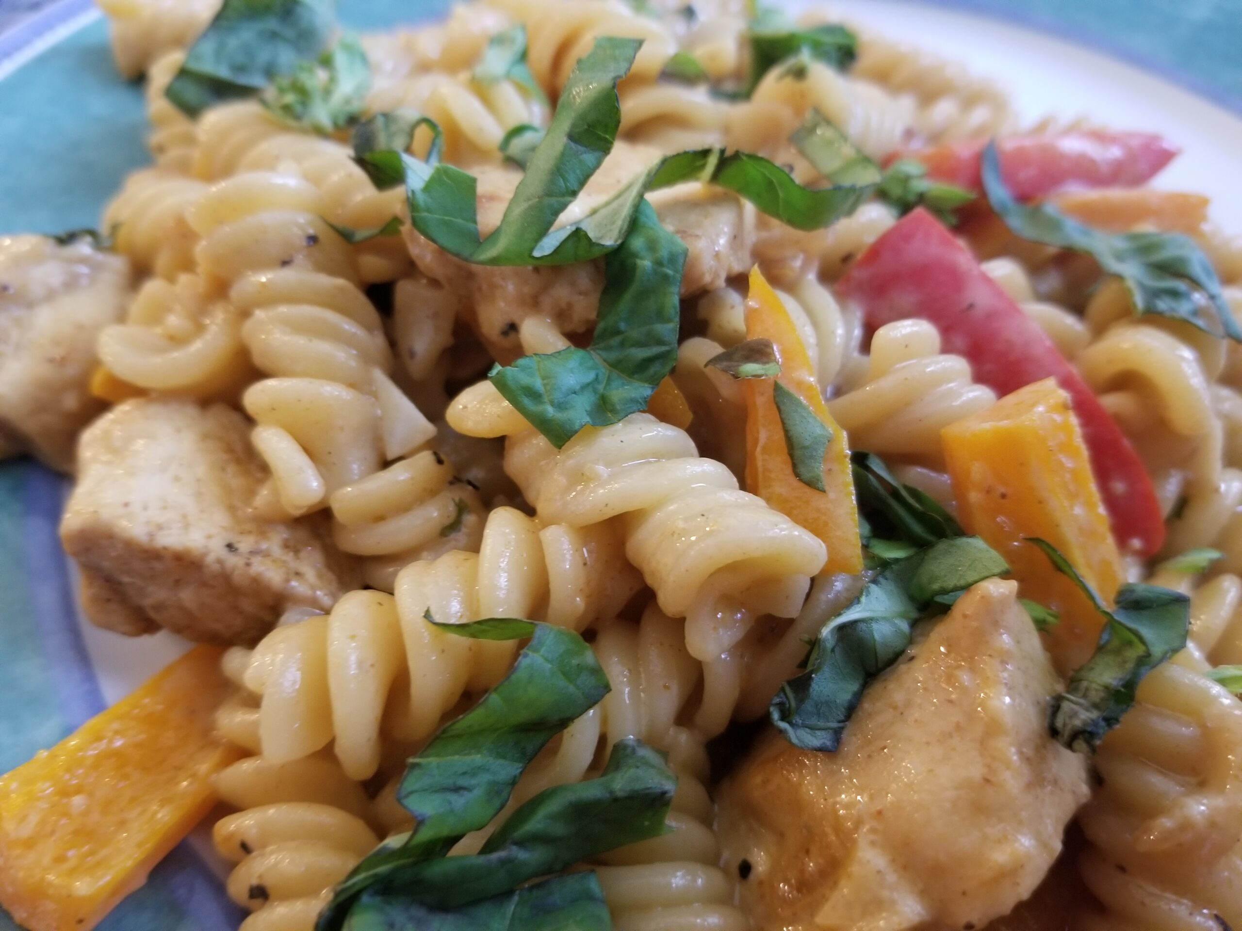 Lighter Creamy Cajun Chicken Pasta