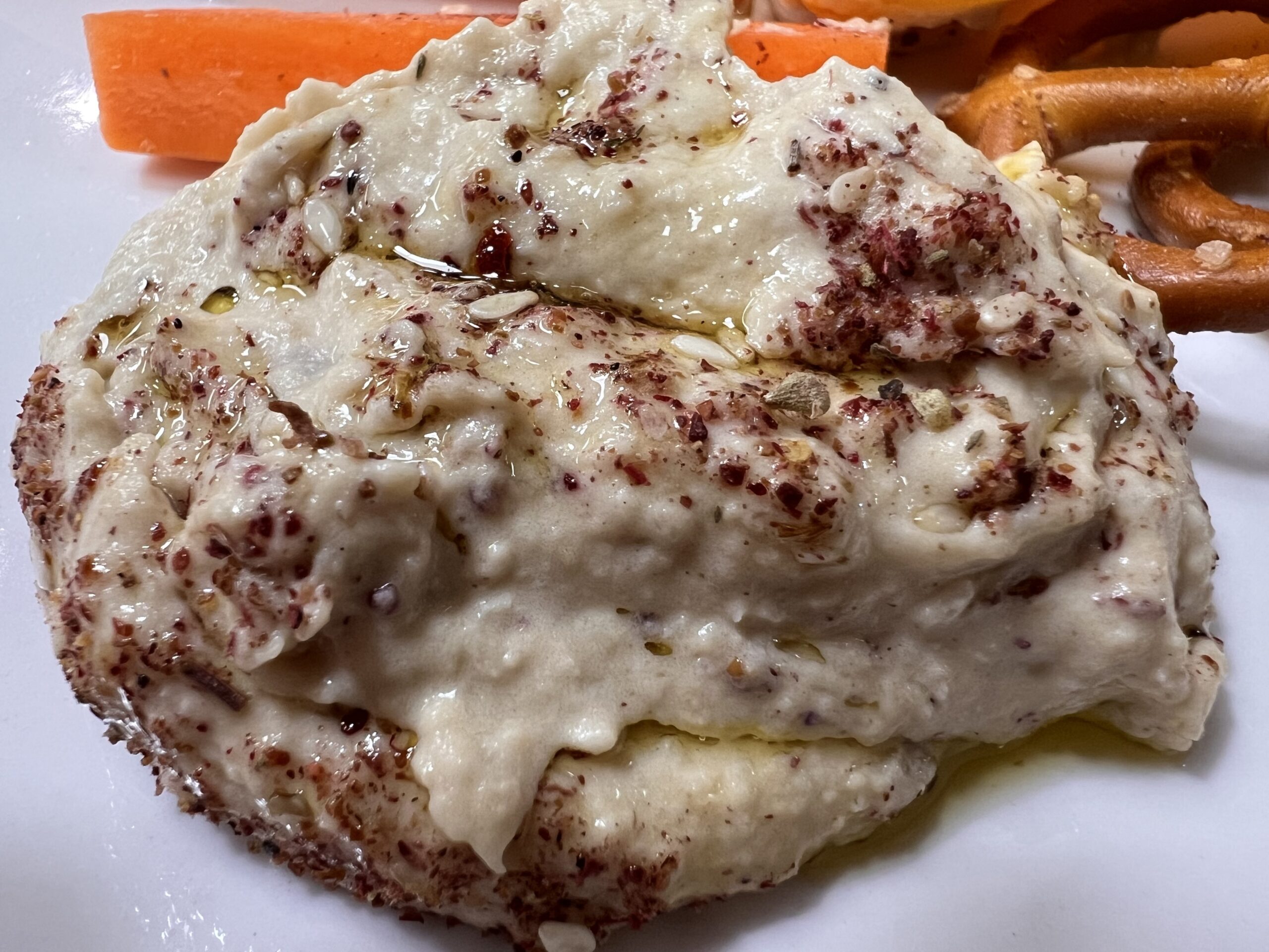 Roasted Garlic Hummus with Za’atar