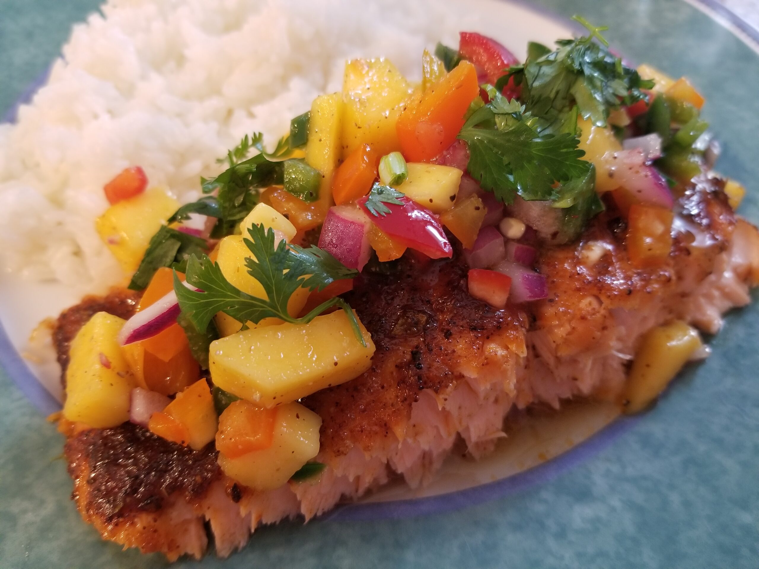 Chipotle Salmon with Mango Salsa
