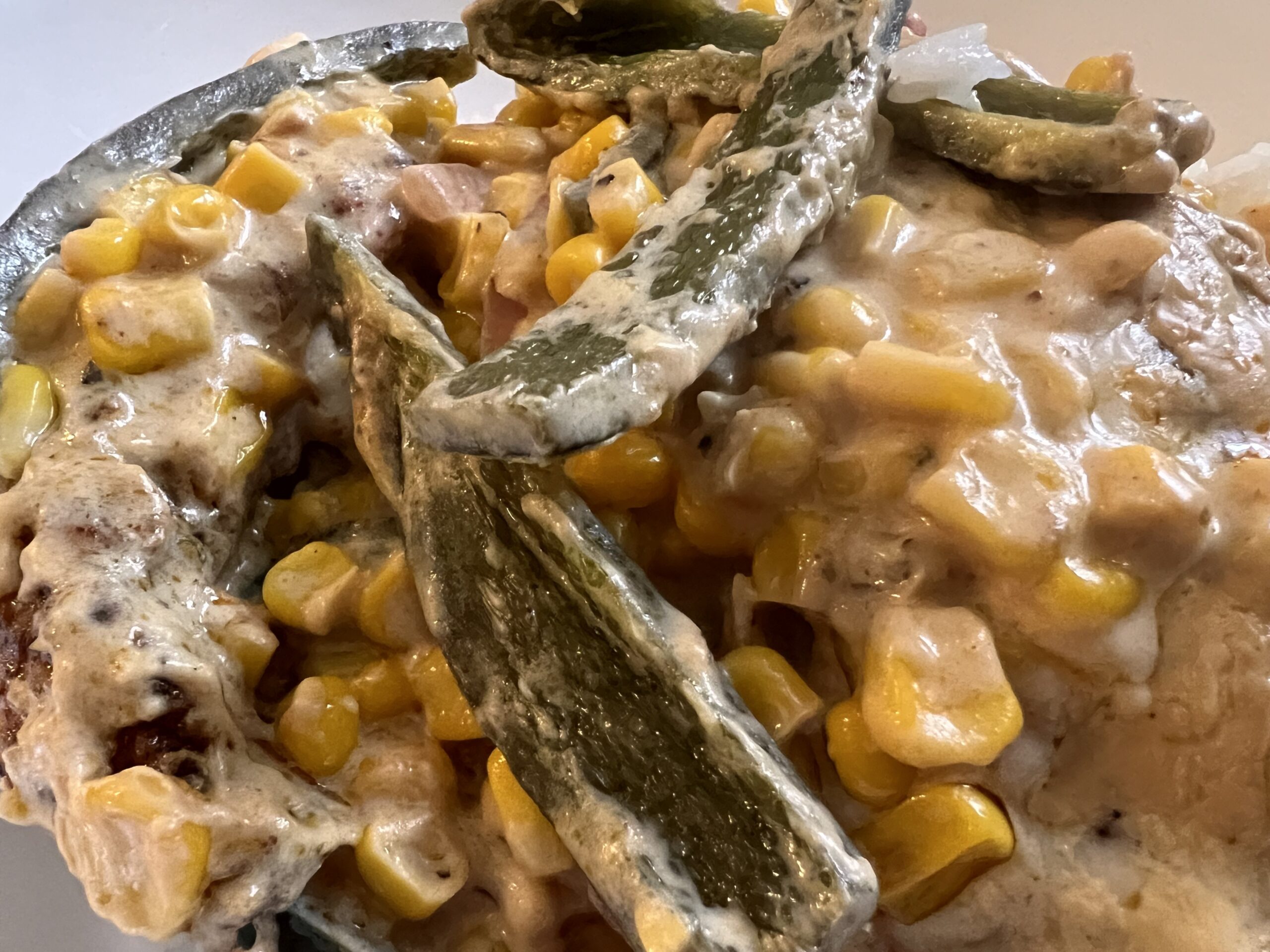 Skillet Creamed Corn Poblano Chicken