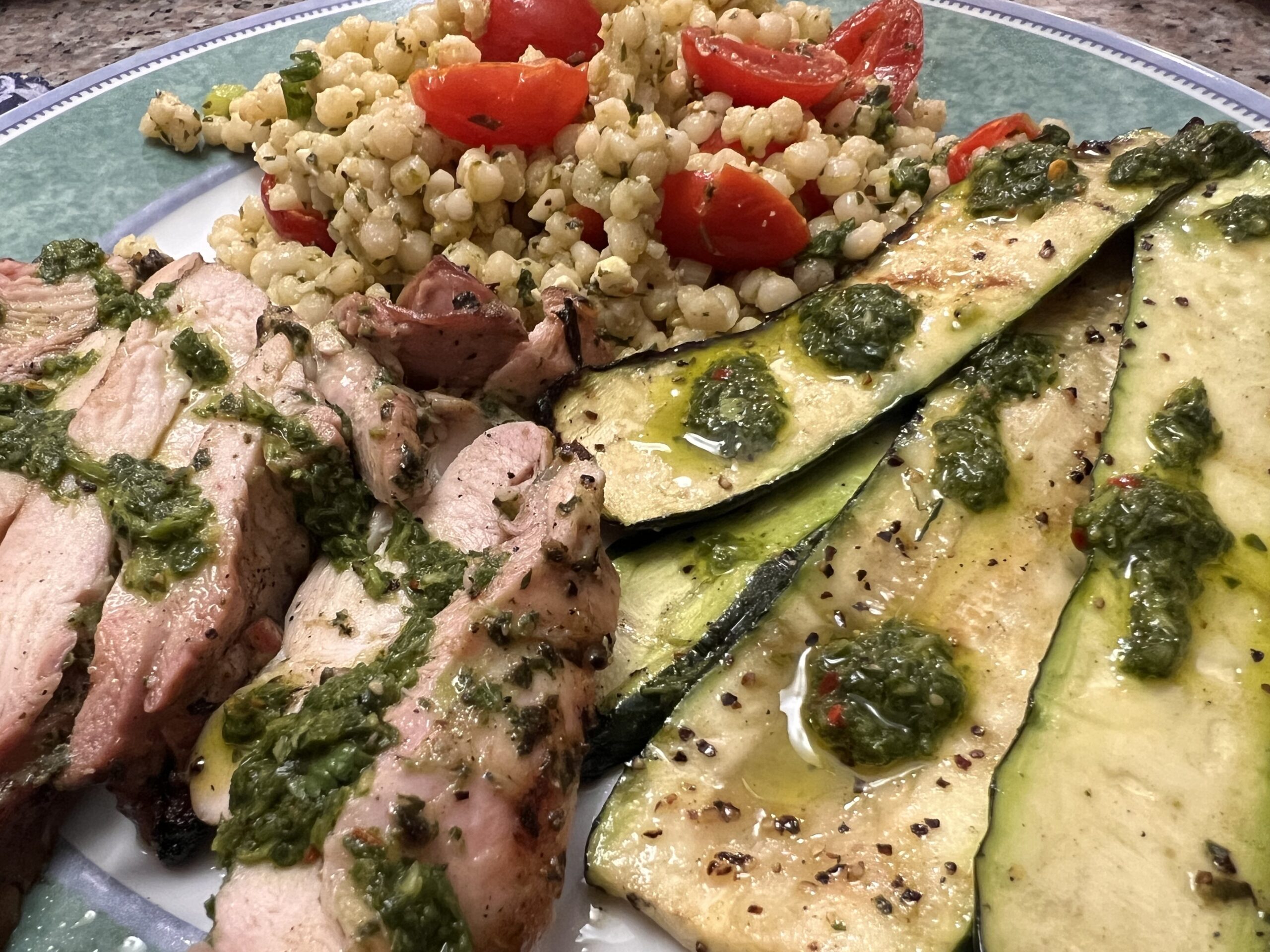 Chimichurri Grilled Chicken with Couscous Salad