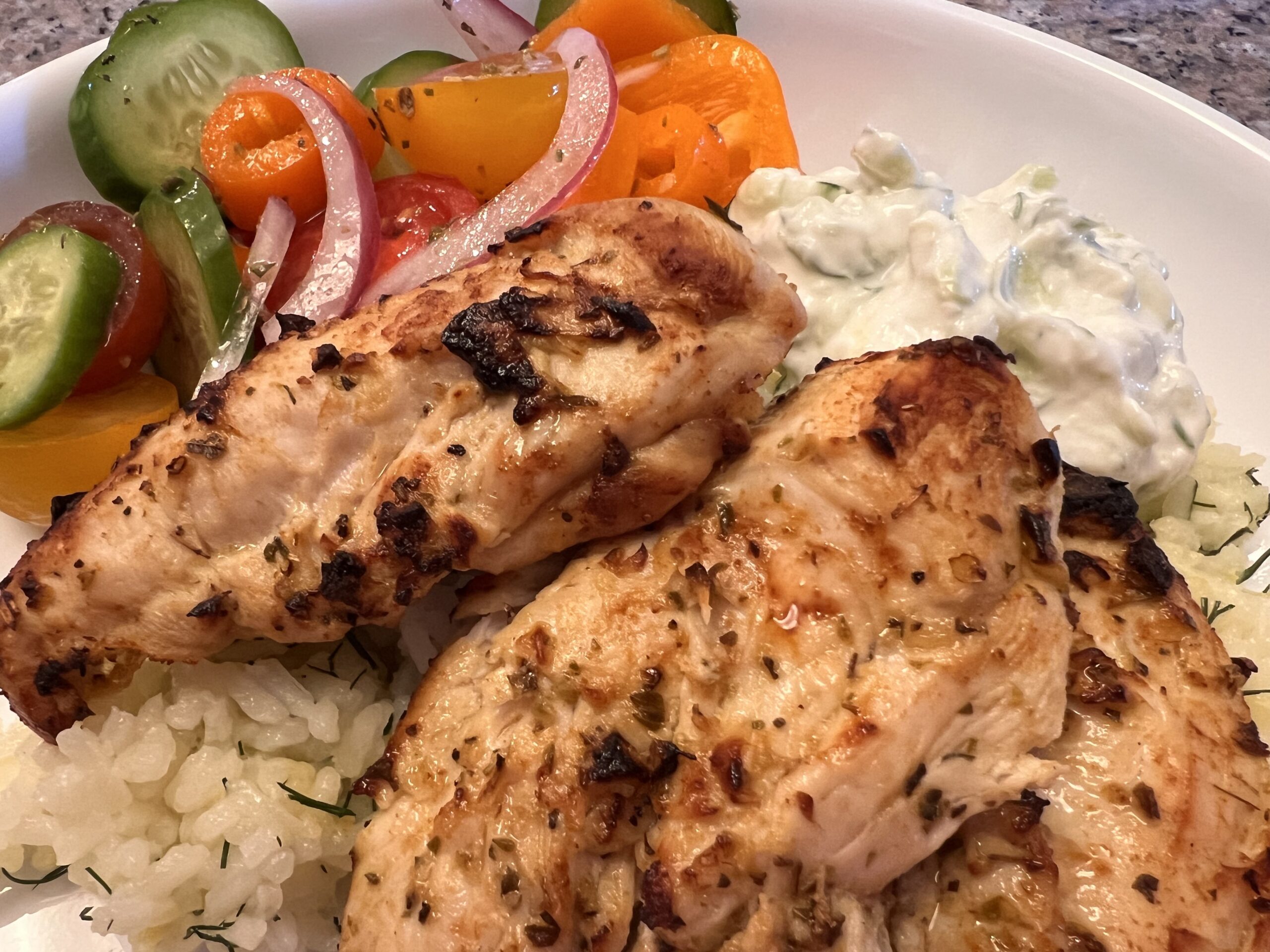 Greek Chicken Bowls with Tzatziki Sauce