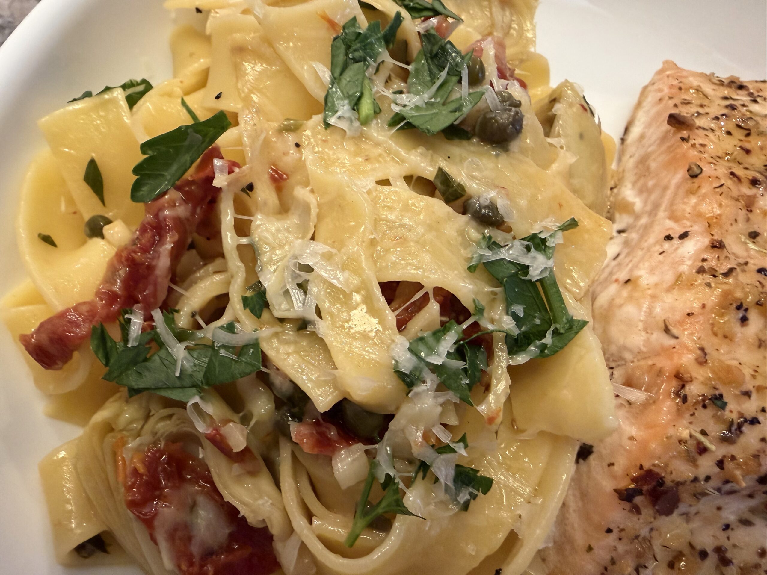 Garlic and Artichoke Pappardelle