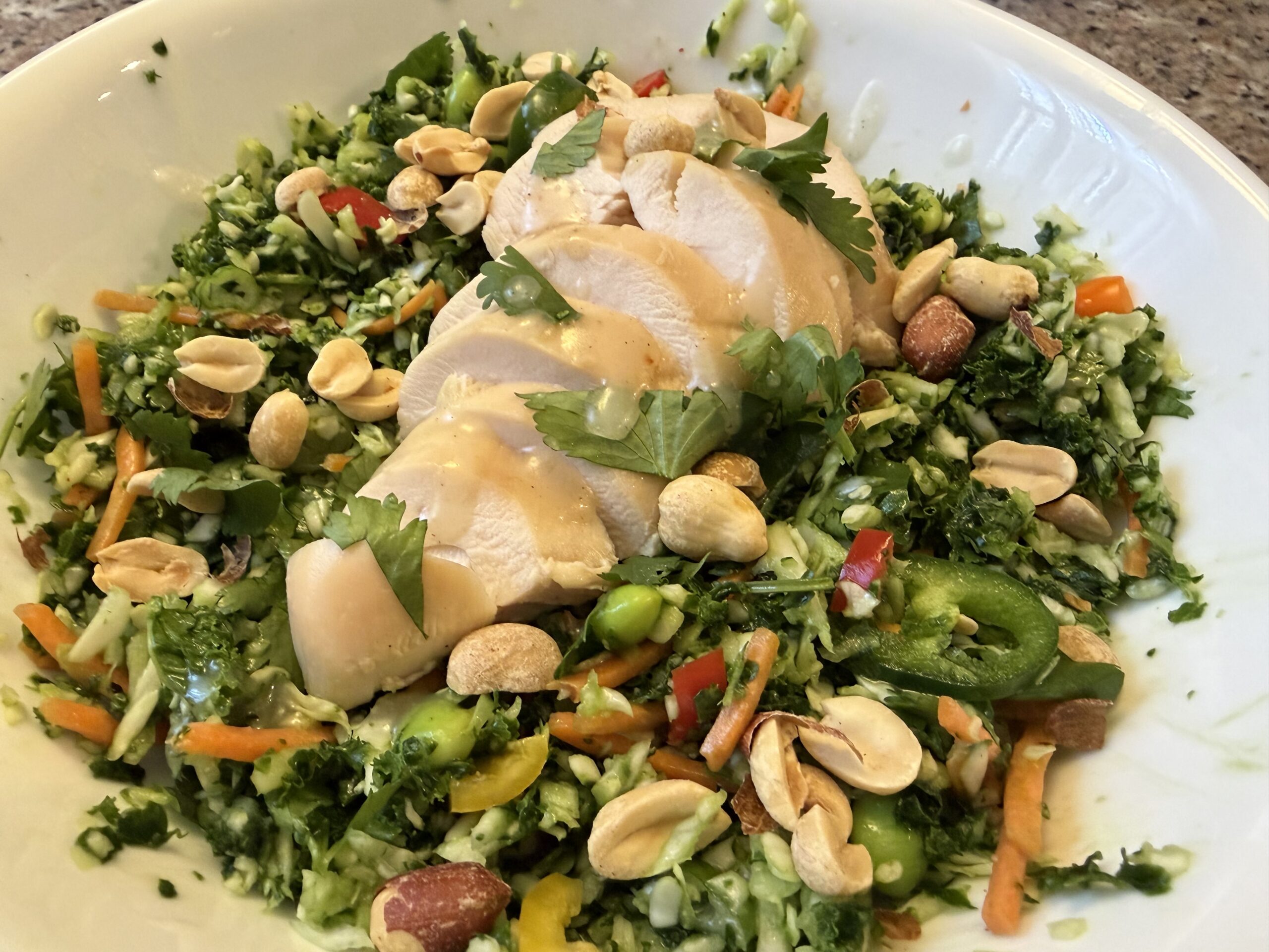 Roasted Peanut Kale Crunch Salad