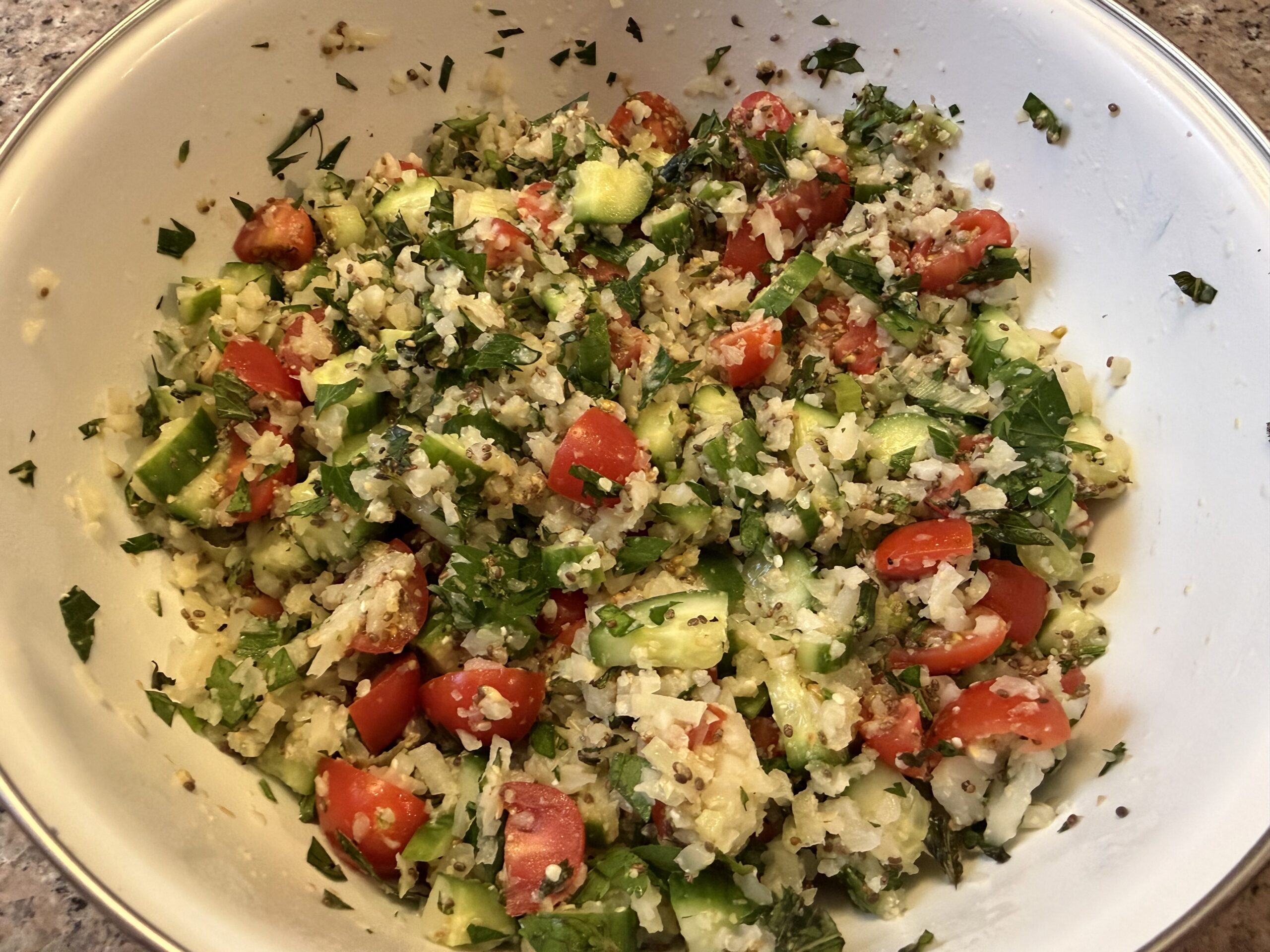 Cauliflower Rice Tabbouleh Salad
