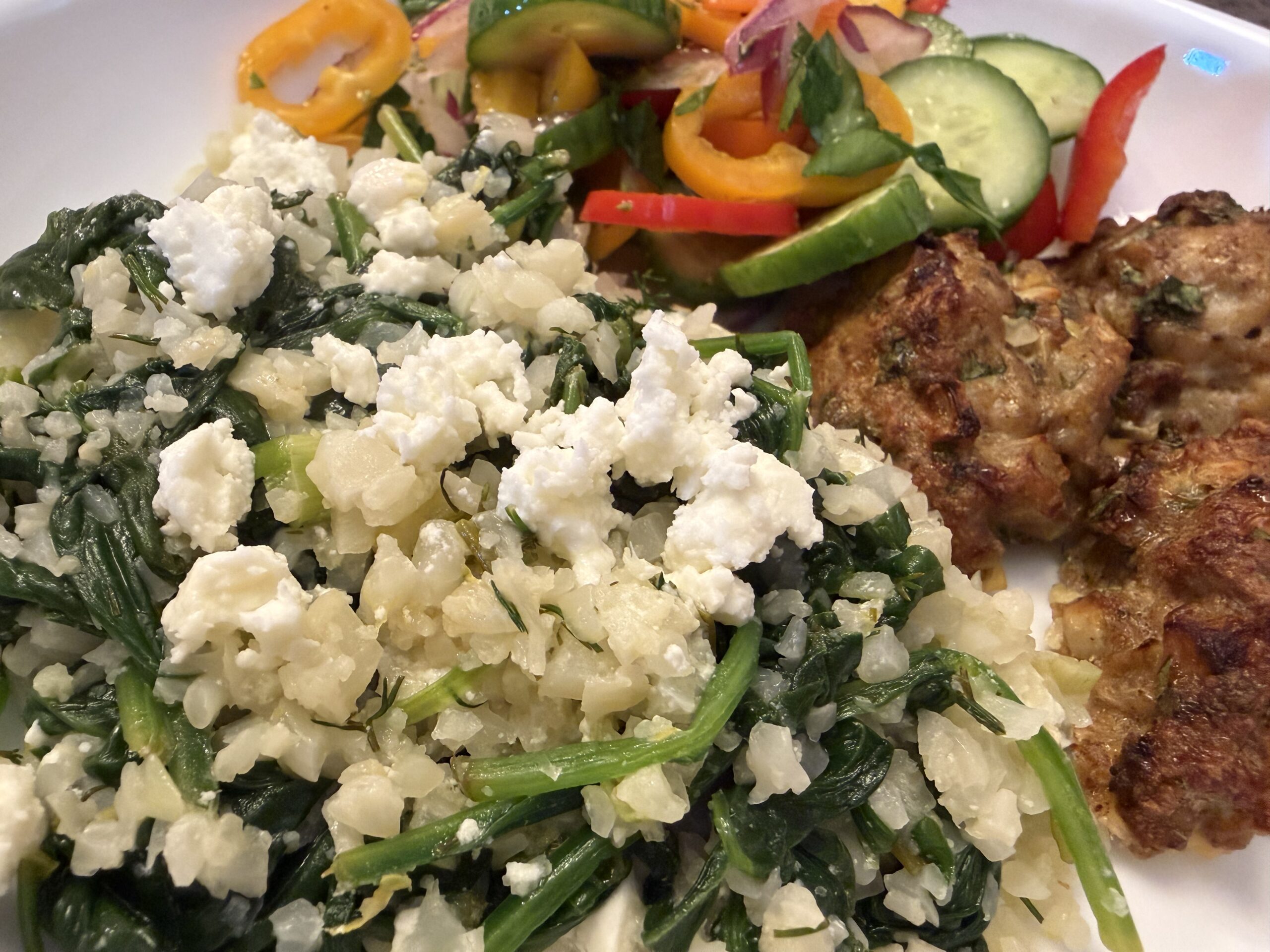 Greek Cauliflower Rice (Spanakorizo)