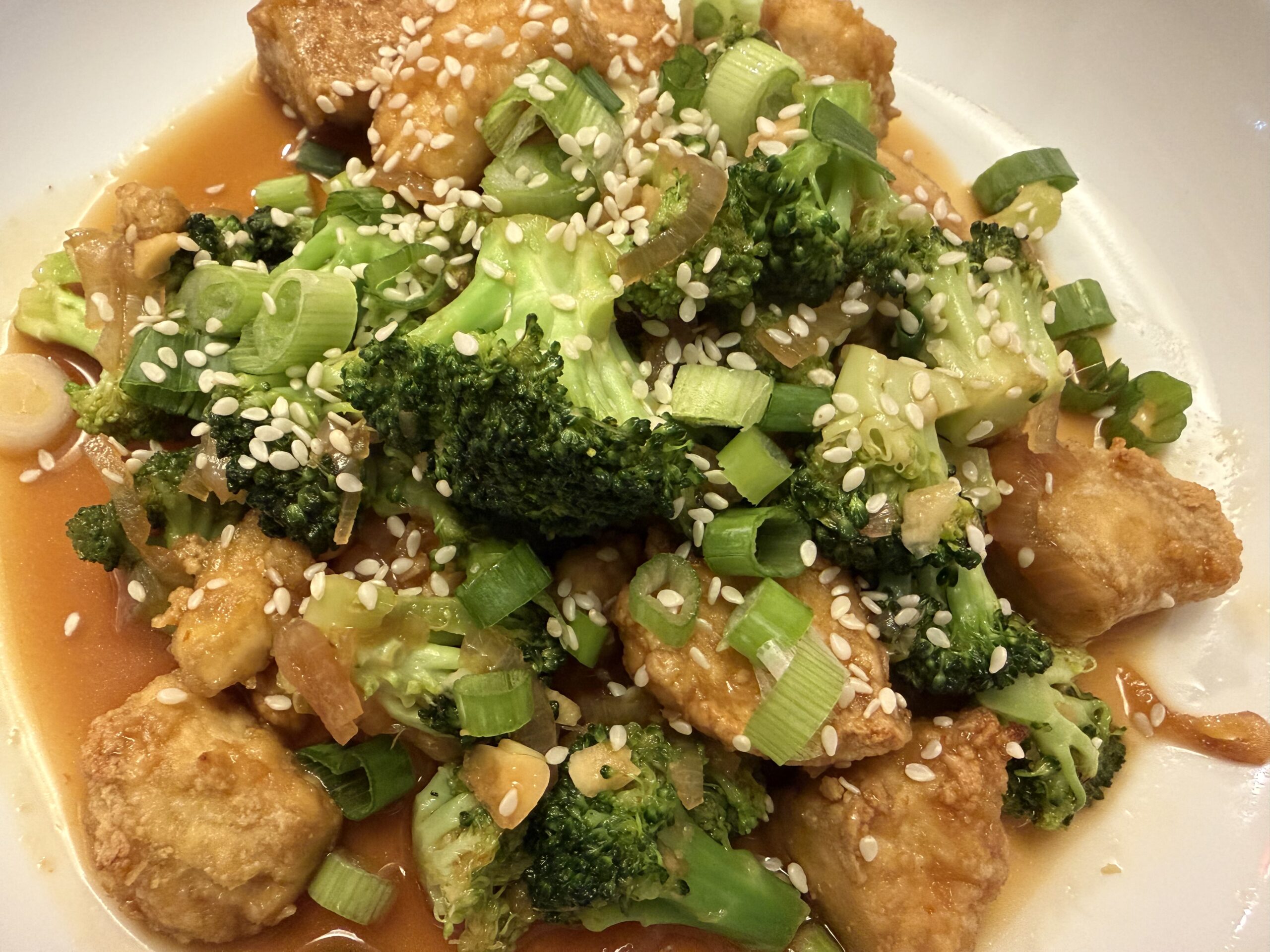 Sweet and Spicy Tofu and Broccoli